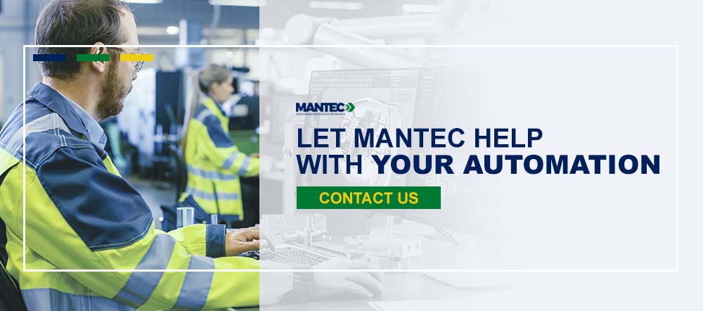 Let MANTEC Help with your Automation. (Man typing on computer keyboard)